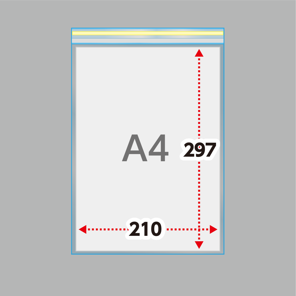 A4タイプ(30μ)225×310+40 フタ糊付(スリム加工) - 100枚パック