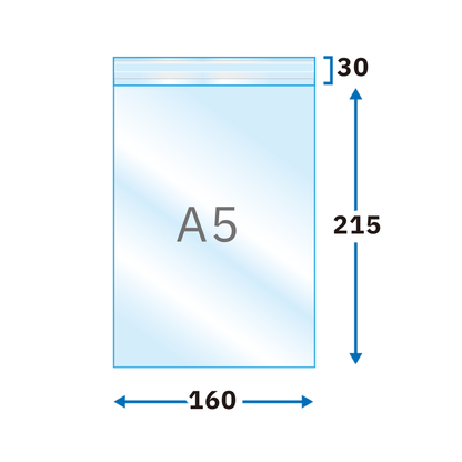 A5タイプ　OPP30μm　160×225+30 フタ糊付-まとめ売り